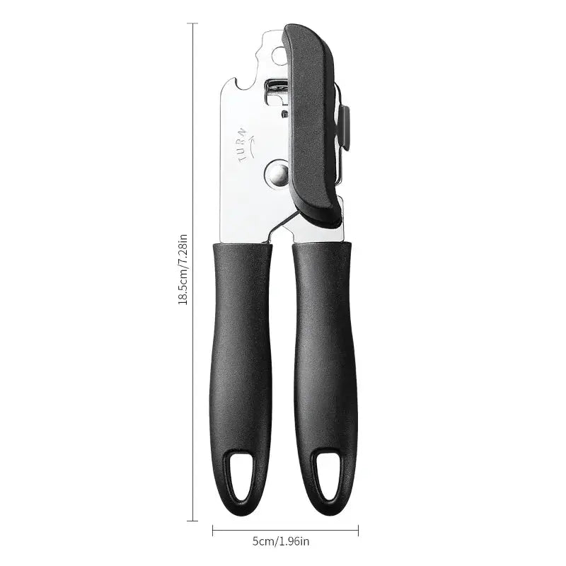 Manual Can Opener Stainless Steel Built In Bottle Opener Ergonomic Design For Cans Jars Kitchen Tools Accessories
