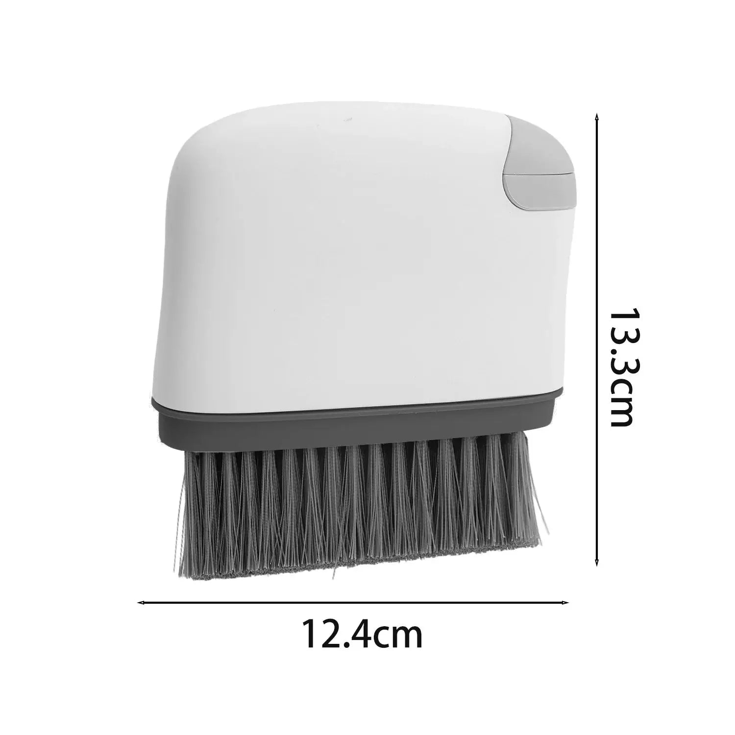 Simples Market 2-in-1 window rail cleaning brush, white housing with grey base, 12.4 cm wide