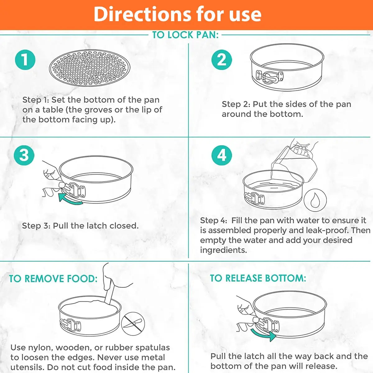ChefCraft Springform Cake Pan Set Nonstick Round Bakeware With Removable Bottom Carbon Steel