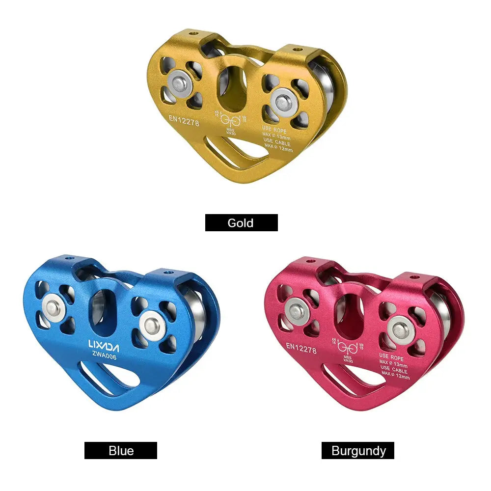 Lixada cable trolley pulley with ball bearing; 3 color options: gold, blue, burgundy