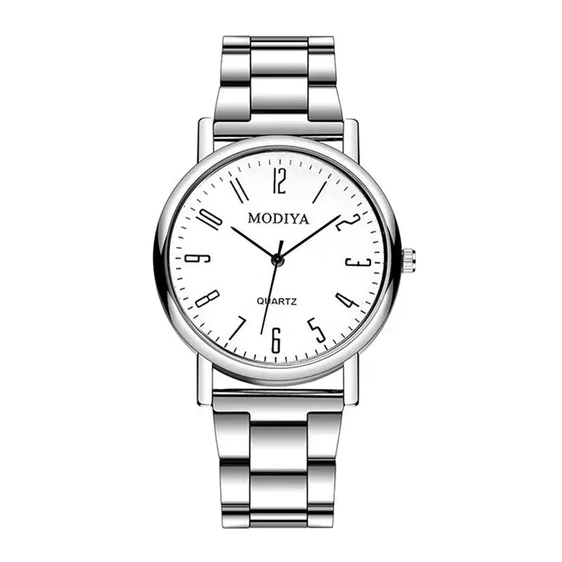 Yo Men's Quartz Wristwatch Casual Silver Alloy Band Timepiece For Everyday Wear With Arabic Numeral Markers