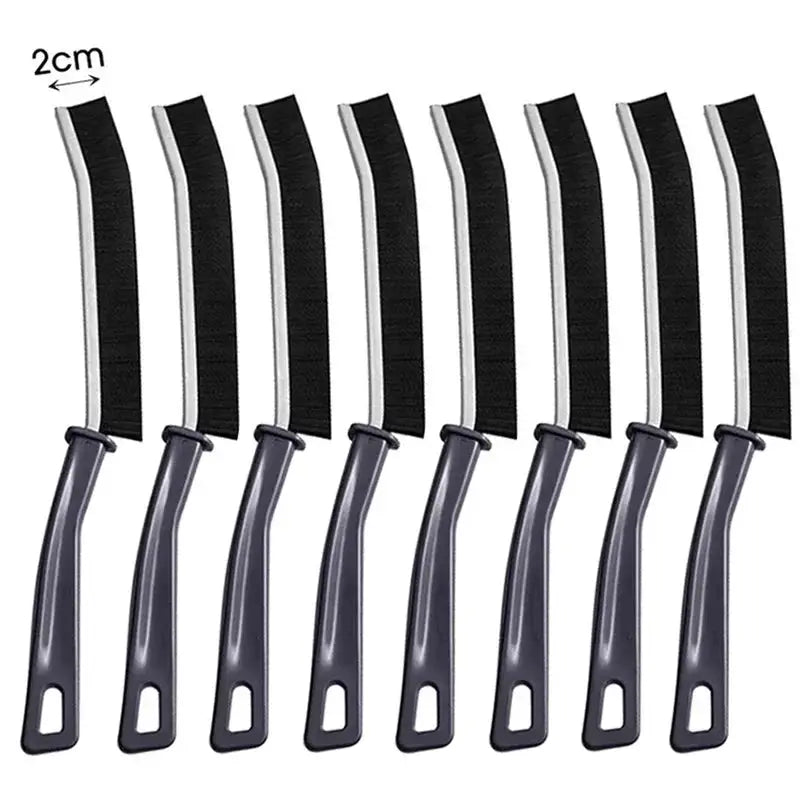 Grout cleaning brushes set by Simples Market, 10 curved stiff-bristle brushes with gray handles for tile joints