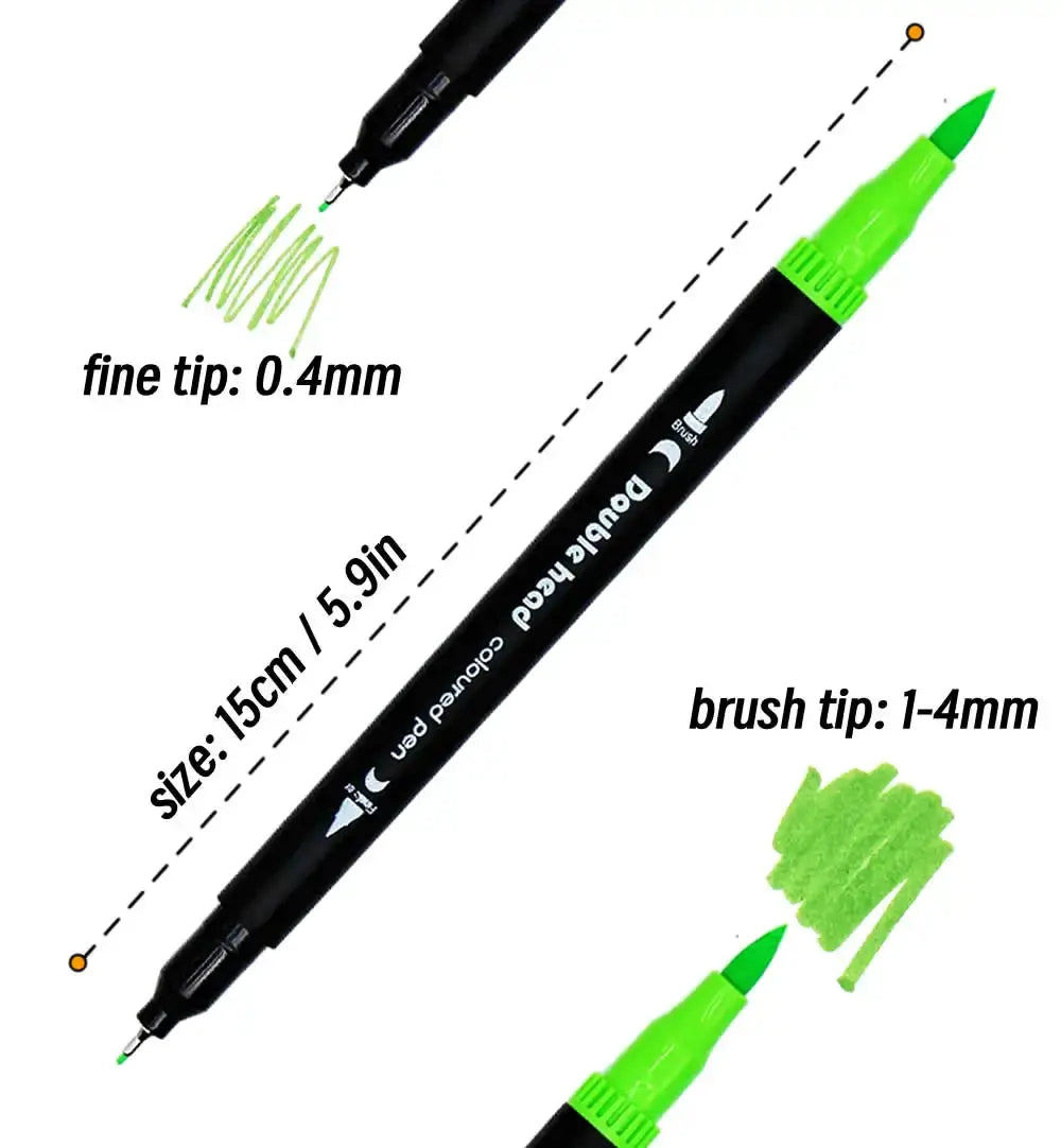 LOLEDE 60 Colors Double Head Marker Set With Dual Tips For Precise Lines And Expressive Brush Strokes