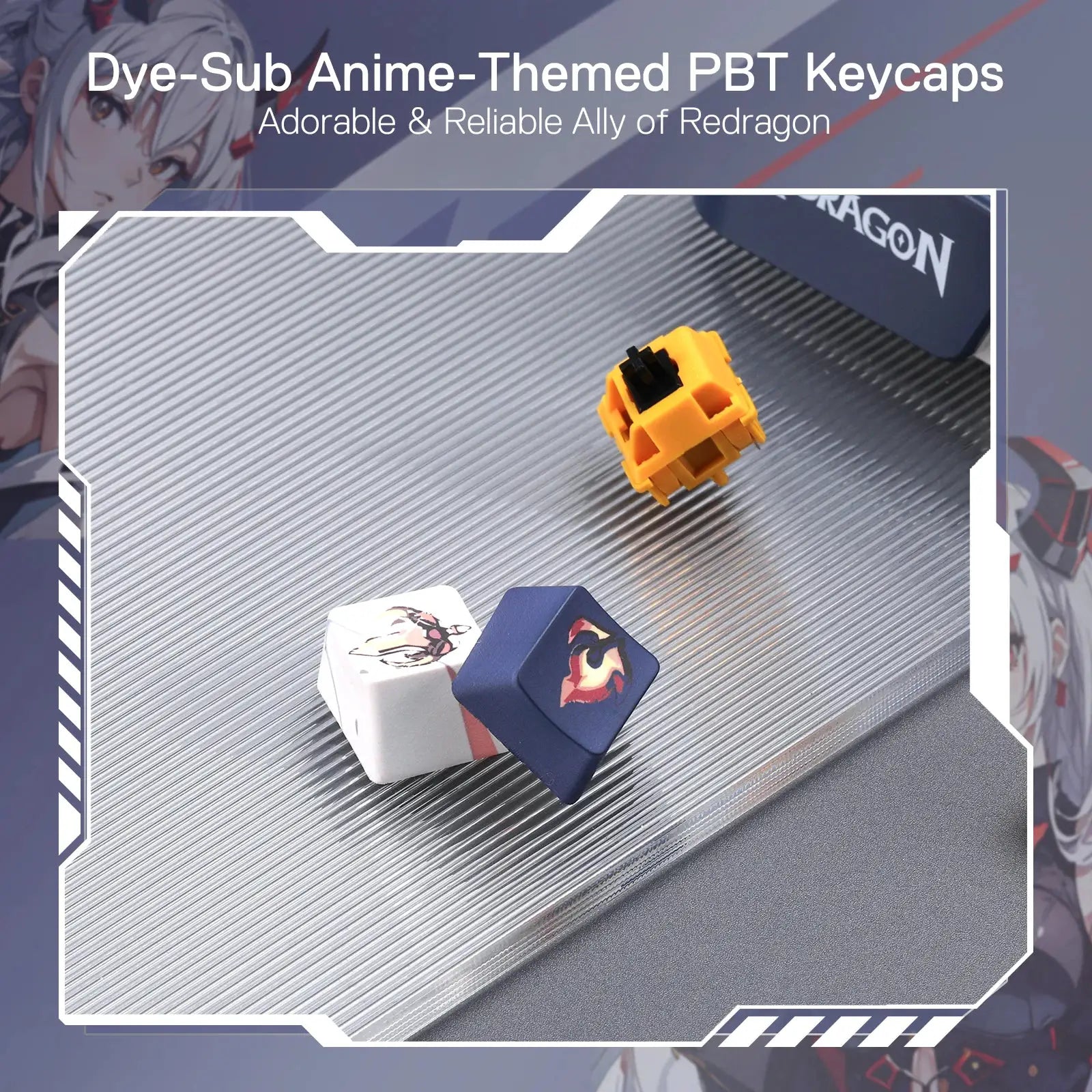 Redragon K686 PRO SE 98-key wireless gasket RGB gaming keyboard with anime-themed PBT keycaps