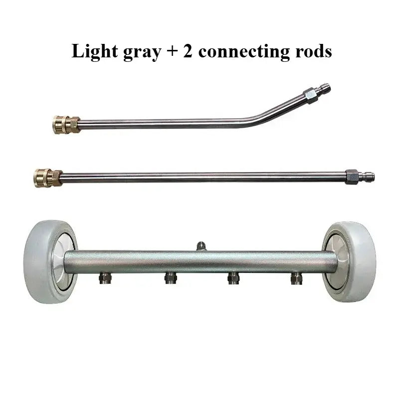 Car chassis high-pressure washer water broom by Simples Market with 2 light-gray extension rods and a 16-inch spray bar