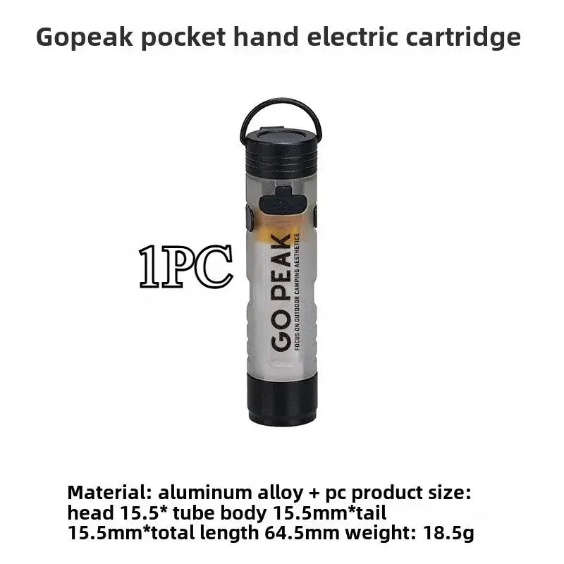 GOPEAK pocket mini flashlight with LED, aluminum alloy body and key ring, 1pc