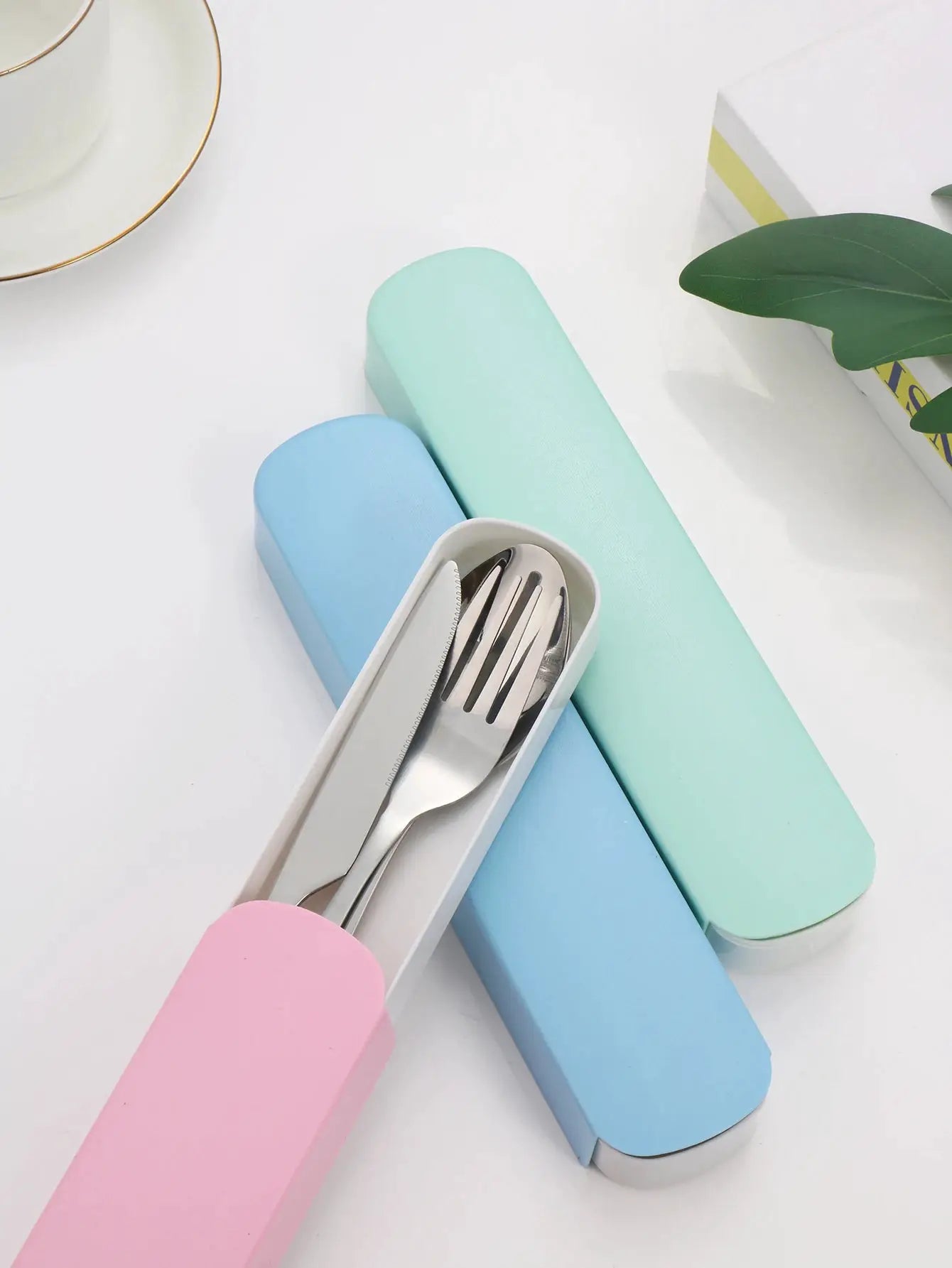 3 Piece Portable Stainless Steel Dining Set For Students With Compact Case Knife Fork Spoon Eco Friendly
