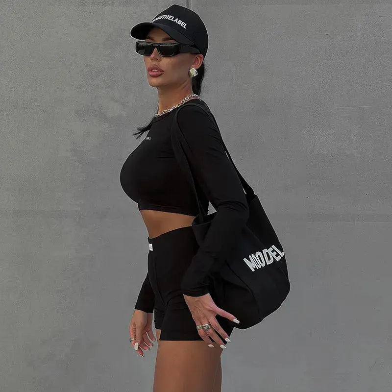 NovaFlex Women Two Piece Activewear Set With Breathable Polyester Elastane Blend For Spring And Summer Comfort