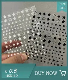 Simples Market gel nail wrap stickers; full-cover star decals on two sheets (white and black)