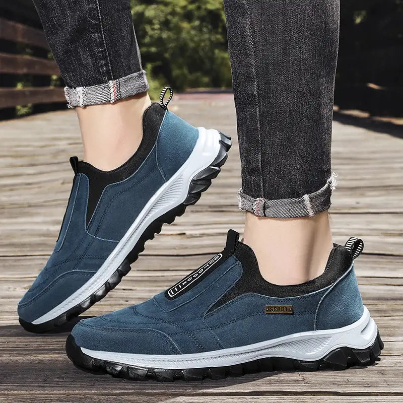 TrailStride Mens Non Slip Casual Sports Shoes with Breathable Hemp Upper and Wear Resistant Outdoor Walking Shoes