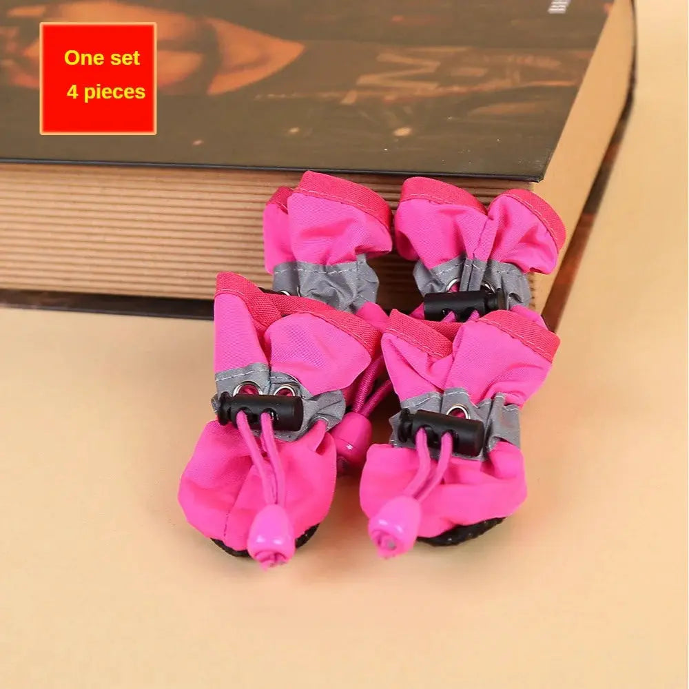 4 Pack Water Resistant Dog Shoes For Small Dogs Outdoor Rain Boots Protect Paws Keep Dry