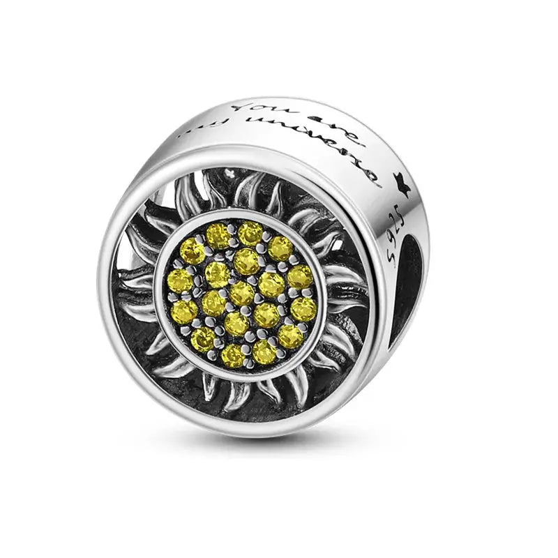 S925 Silver Perfume Bottle Charm Beads With Stars Moon Sun And Four Leaf Clover For Original Bracelet DIY Jewelry Making