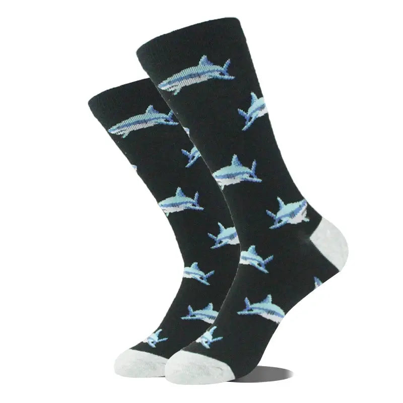 Cotton Happy Funny Socks For Men Women Unisex Crew Socks Alien Planet Shark Dinosaur Novelty Design