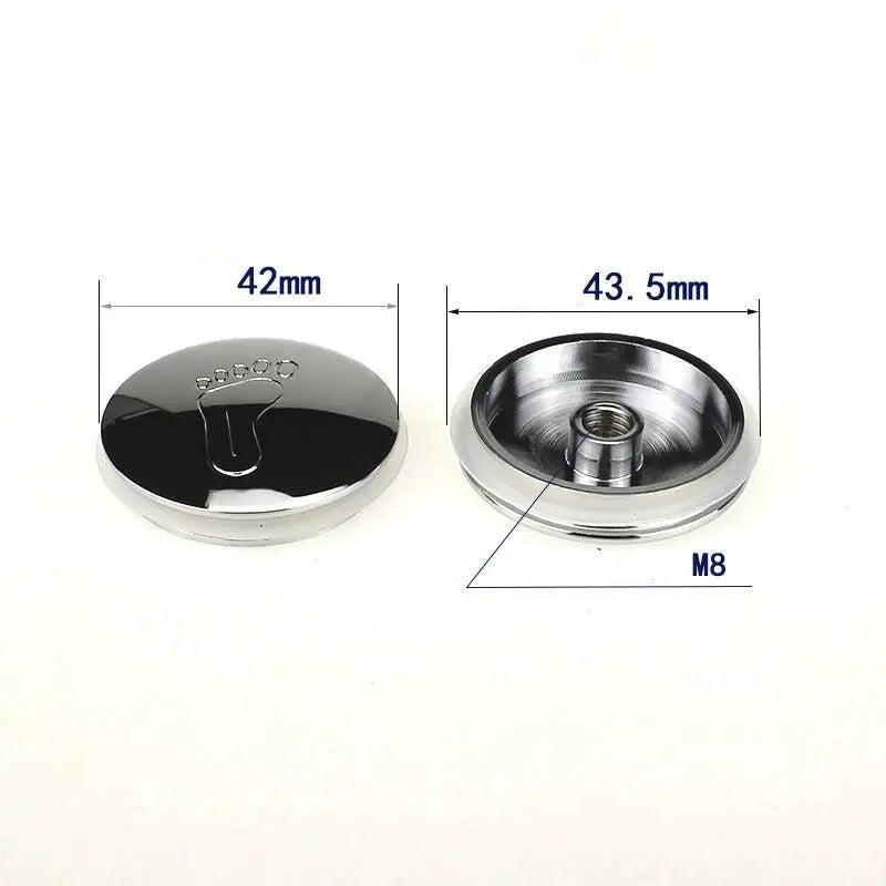 Simples Market brass pop-up bathtub drain cover with chrome finish and M8 threaded insert (42–43.5mm)