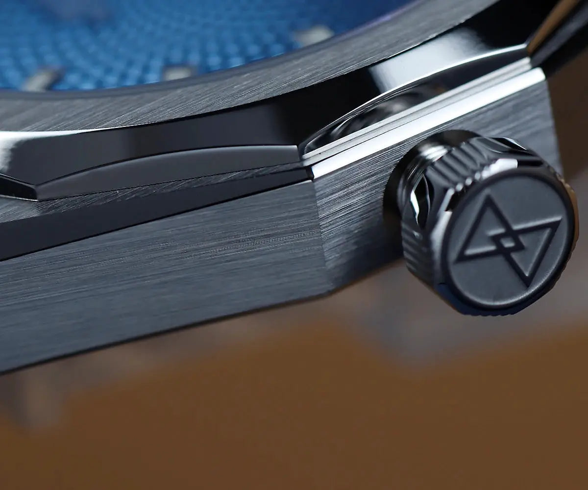 Cronos New Rhombus Perlage 39mm skeleton dial automatic watch, brushed steel case with see-through caseback 10ATM