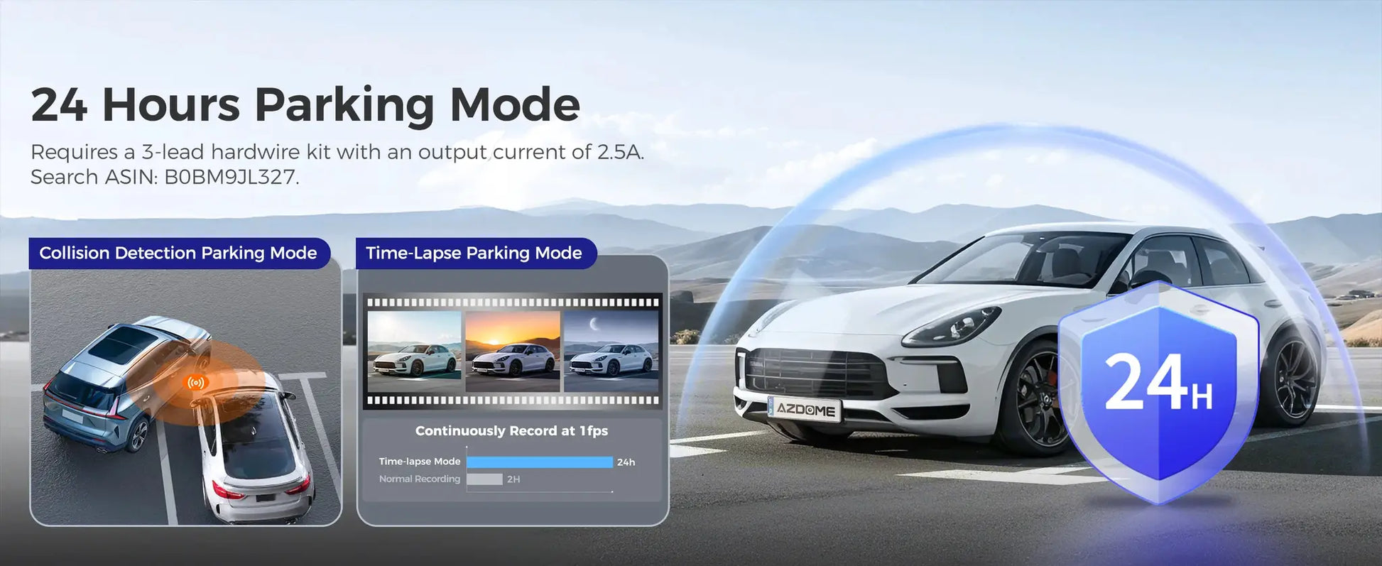 AZDOME M550 Pro 4K dash cam by Simples Market with GPS, 5.8GHz Wi‑Fi, G‑sensor, 6 IR night vision, 24‑hour parking mode