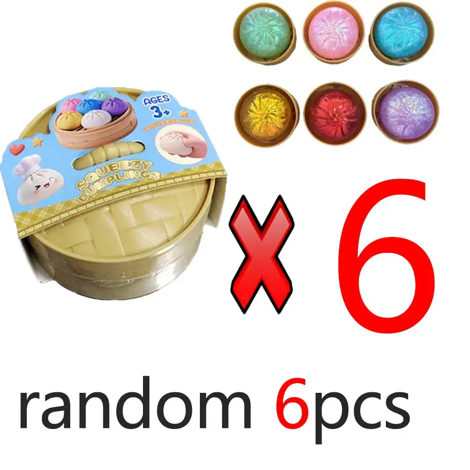 Dumpling Squishies Cute Colorful Bun Toy Slow Rising Stress Relief Fidget for Kids and Adults Anti Anxiety Gift