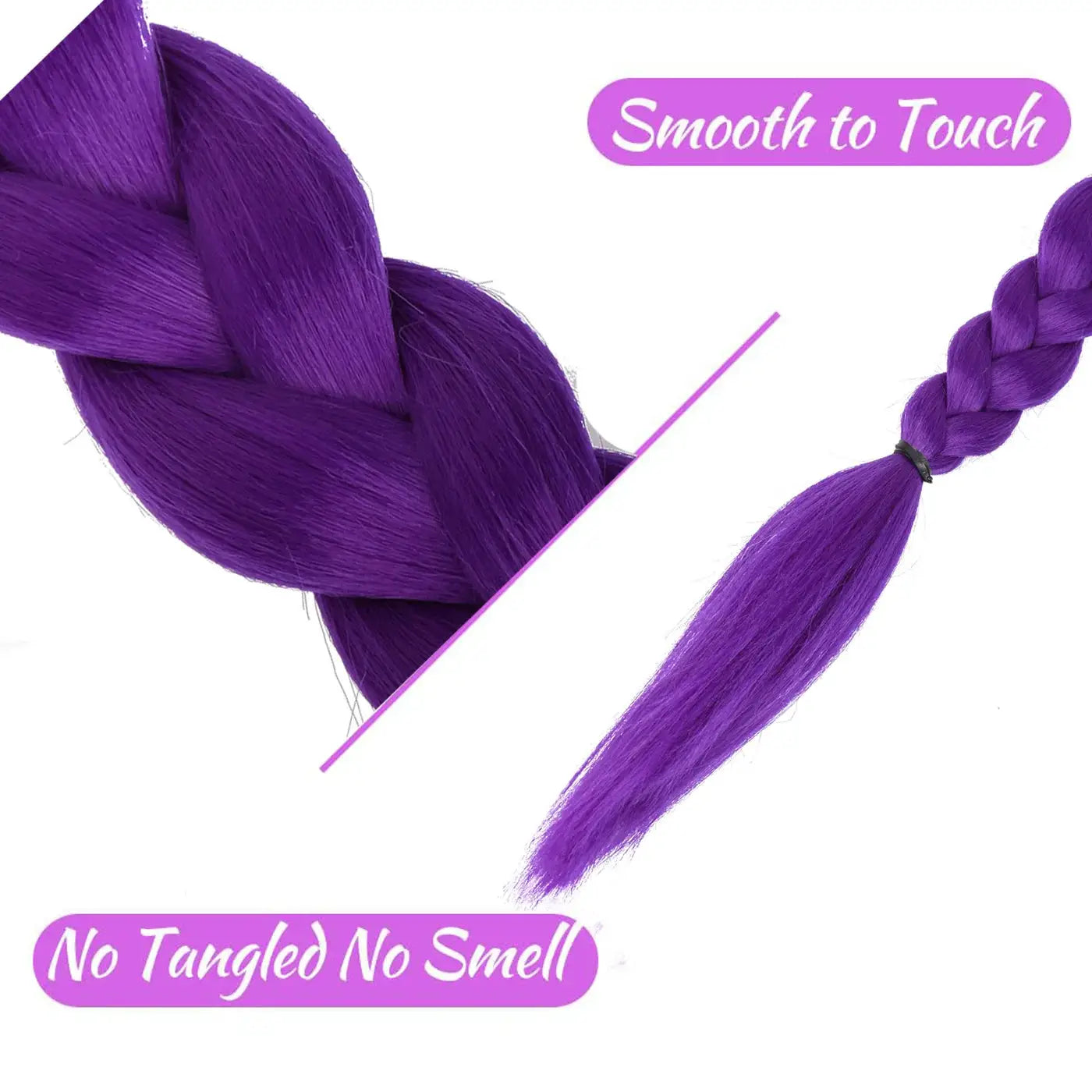 Braiding hair extension purple 24-inch jumbo Kanekalon synthetic hair for children and women