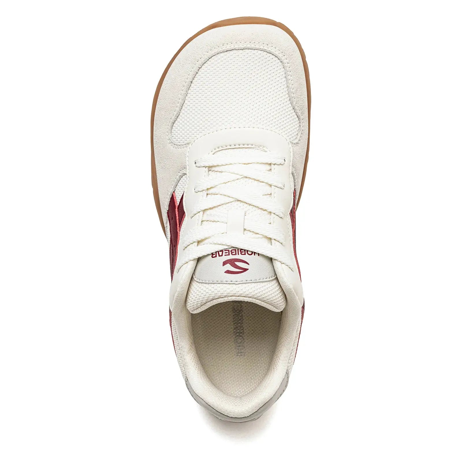 HOBIBEAR unisex wide-width barefoot sneakers, cream mesh upper with gum sole, Simples Market