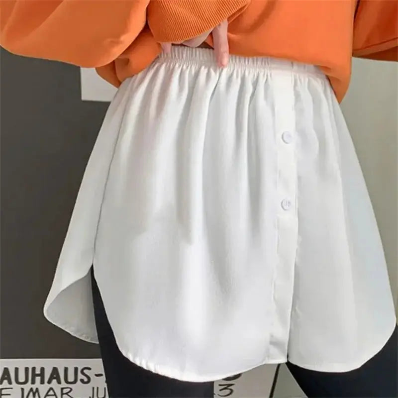 TrendWeave Detachable Underskirt Faux Shirt Tail Hem Extender Lightweight Stretch Polyester For Layering