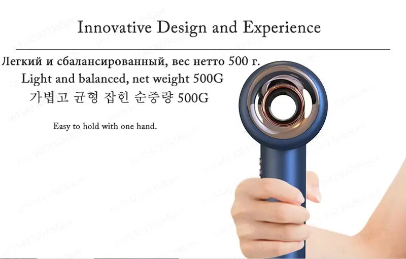 Super Hair Dryer 220V by Simples Market, blue color, negative ion technology