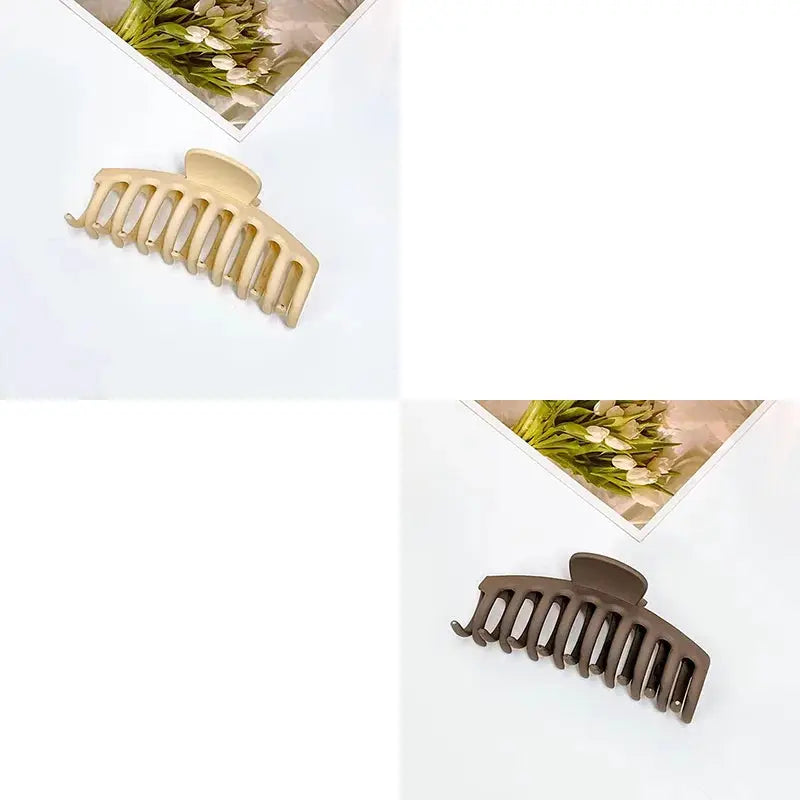 LuxeLocks Geometric Matte Hair Claw Set For Secure Slip Resistant Hold All Hair Types