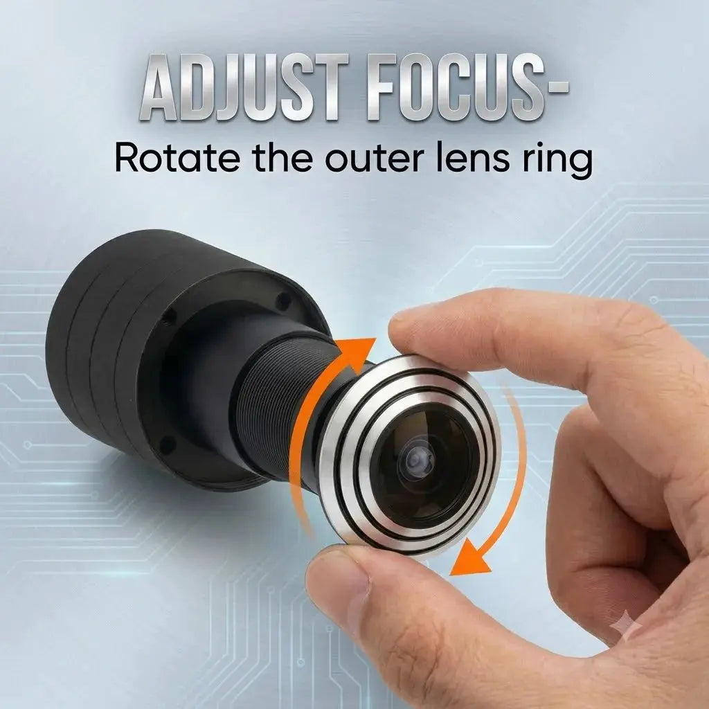 Simples Market 3MP 2K WiFi Video Door Viewer Peephole Camera; black housing with adjustable lens ring