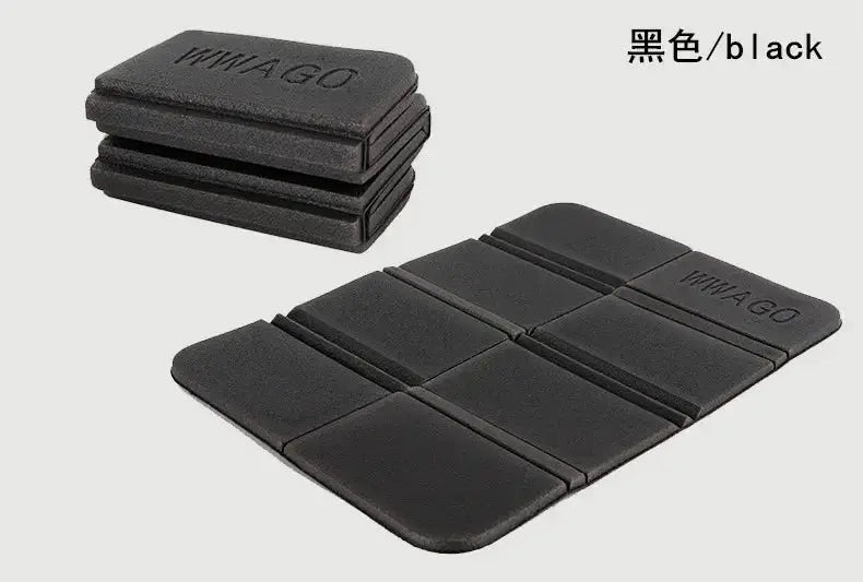 Foldable XPE Foam Outdoor Mat by Simples Market, black moistureproof picnic and camping seat cushion.