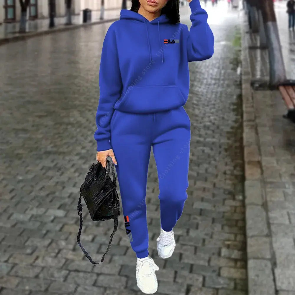 NovaFlex Womens Winter Fleece Tracksuit Two Piece Hoodie And Trousers Set Warmth And Stretchy Comfort For Streetwear