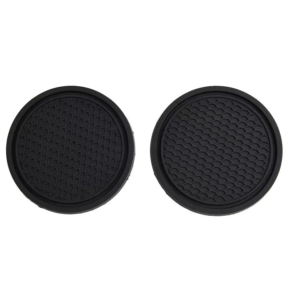 2pcs black PVC car cup holder anti-slip coasters, universal fit for most cars