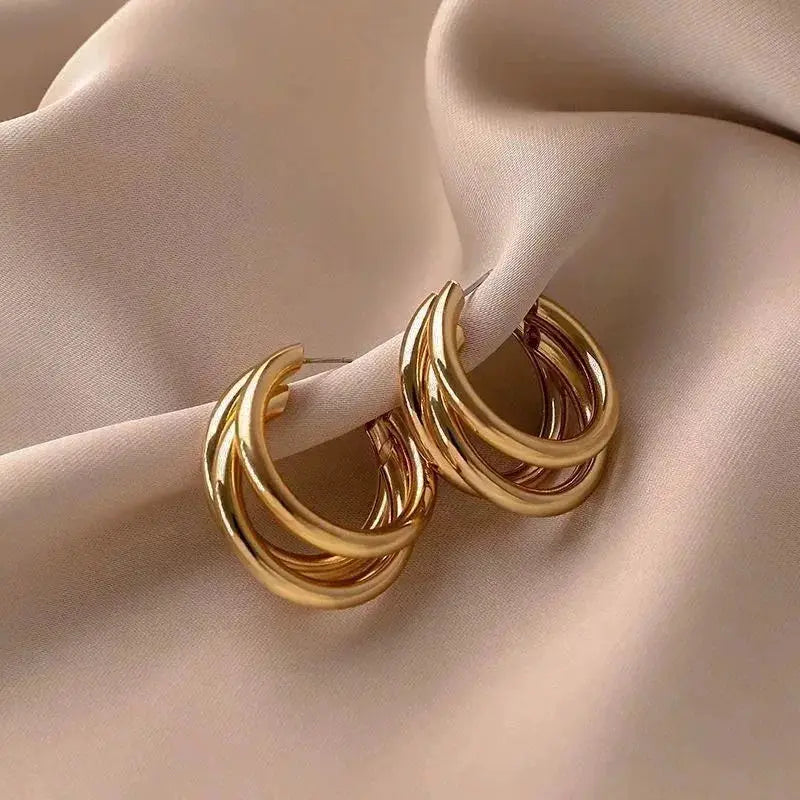 2 Piece Water Drop Earrings in 18K Gold Plated Copper for Women Minimalist Daily Wear
