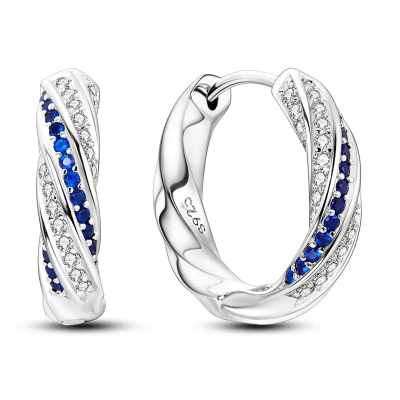 925 Sterling Silver Hoop Earrings Hypoallergenic Zirconia Hoops For Women Girls High Quality Fashion Jewelry