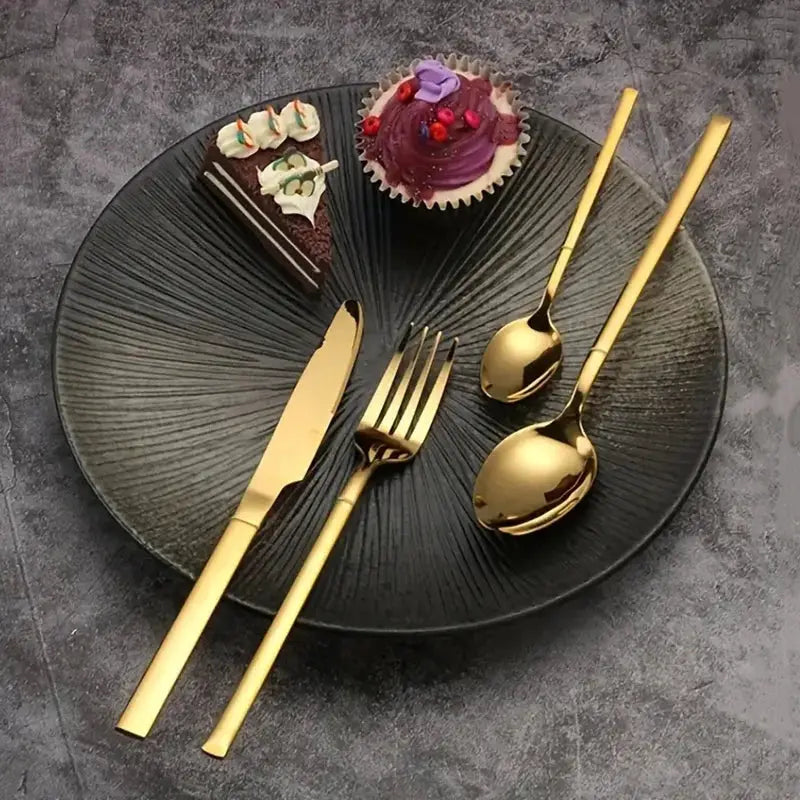 Stainless Steel Cutlery Set 6 Or 30 Pieces With Steak Knife Fork And Dessert Spoon For Restaurants Banquets Parties