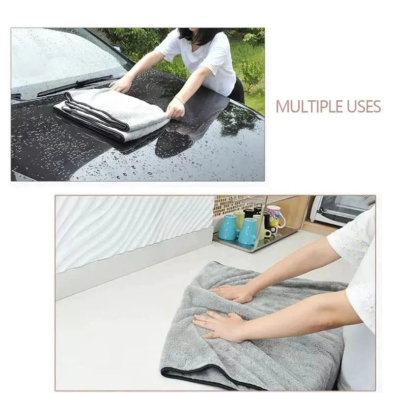 LuminaTech Premium Microfiber Car Towel Super Absorbent Lint Free Spotless Finish Eco Friendly Detailing