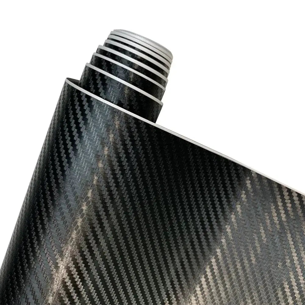 Carbon fiber vinyl wrap roll by Simples Market in black carbon-fiber pattern for cars and motorcycles