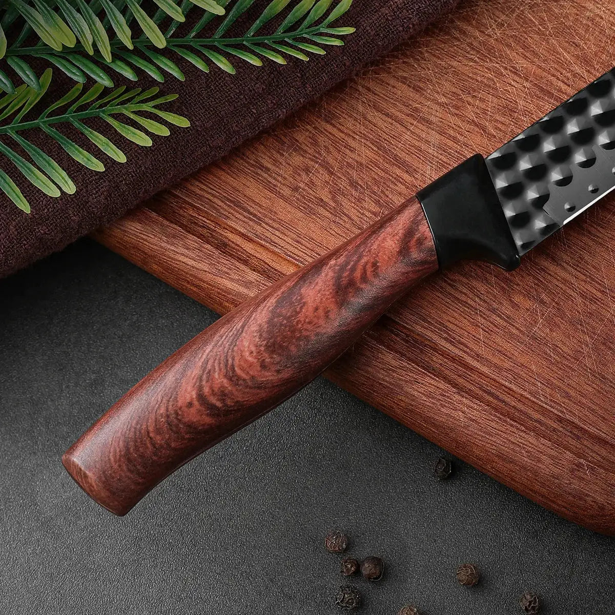 Stainless Steel Fruit Knife Paring Knife Two Piece Set With Non Stick Antibacterial Blades And Wood Grain Handles