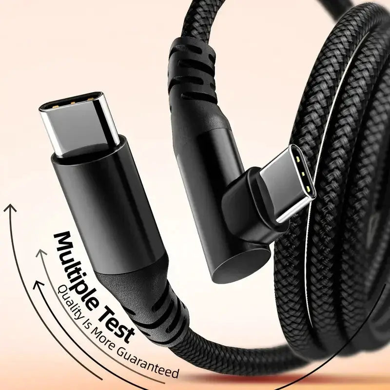 LAIHONEN USB-C data transfer cable, black braided, 60W PD fast charging
