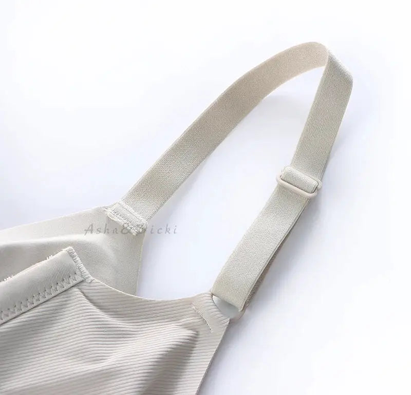 Latex cup bra Simples Market beige with soft skin-friendly straps, no steel ring