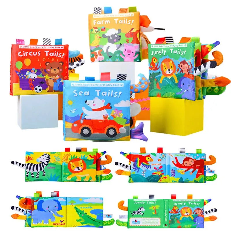 3D Visual Tail Cloth Baby Book Tear Resistant Biteable Toy for Early Cognitive Development and Interactive Play