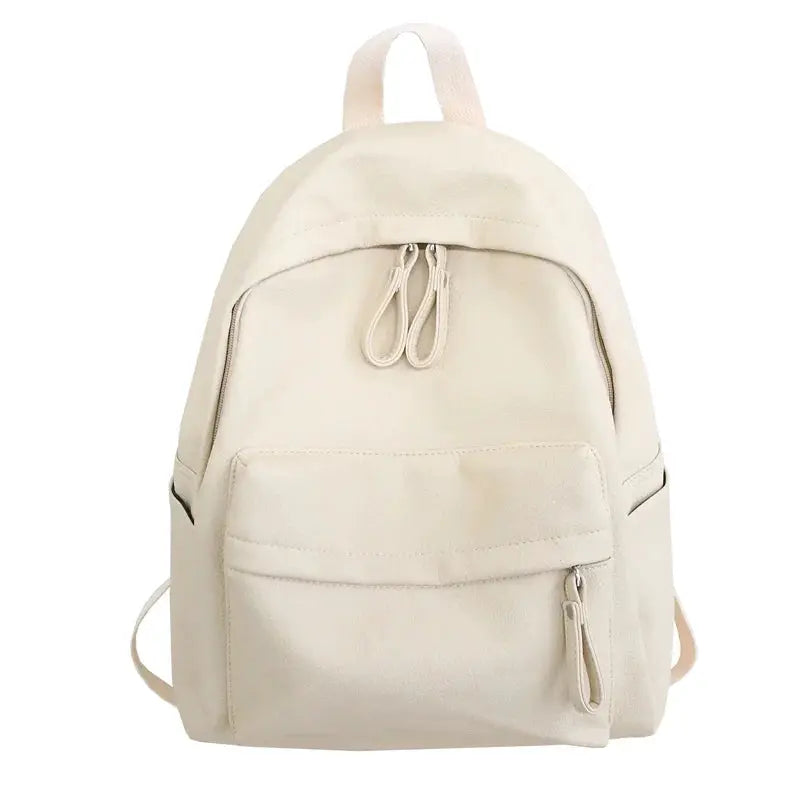 HOCODO fashion backpack, beige PU leather, women's school bag by Simples Market