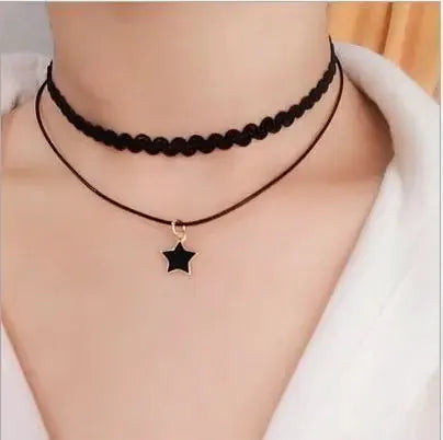 Wholesale Bijoux Love Vintage Triangle Geometry Tattoo Waterdrop Clavicle Choker Necklace For Women Chain Jewelry