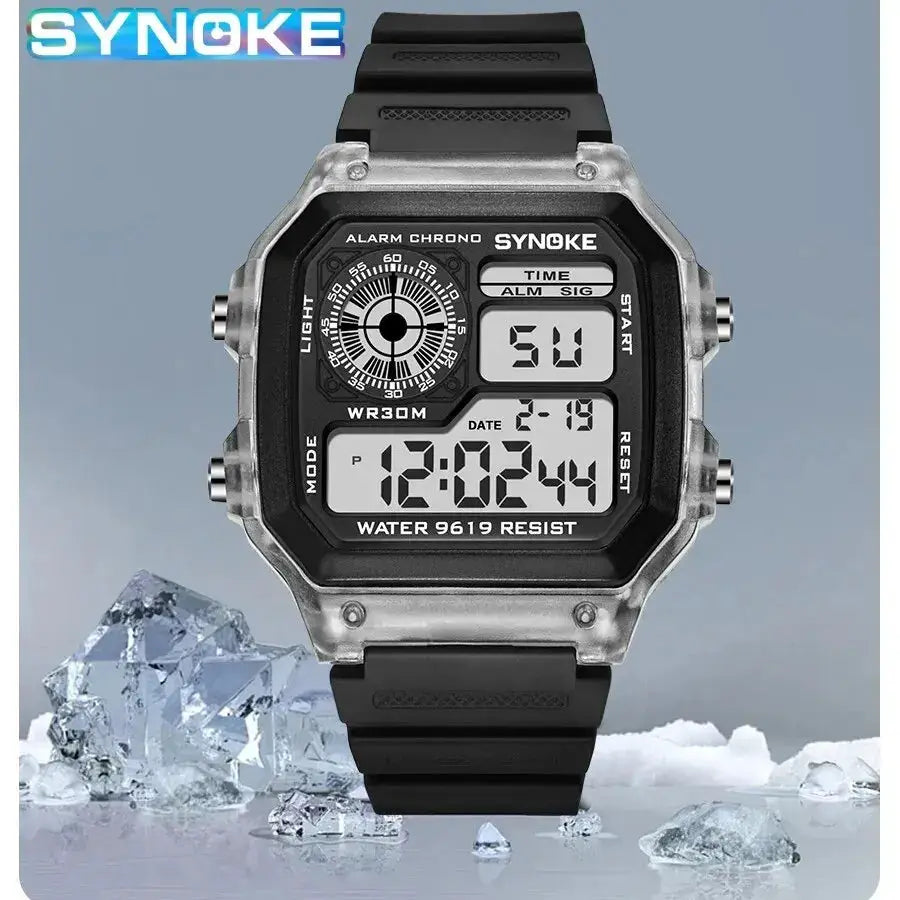 Synoke Digital Sports Watch Luminous Backlight Waterproof Multifunction Timepiece for Men Women and Students