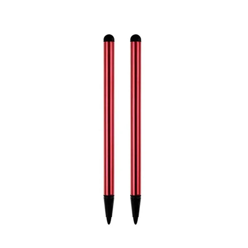 Dual-use capacitive stylus pens, red aluminum body, 2-pack by Simples Market