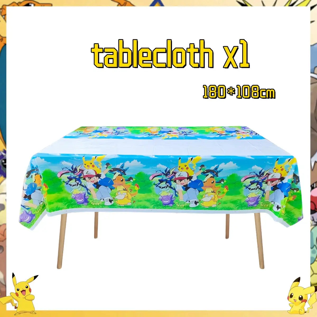 Pokemon Pikachu Birthday Party Decor Set Disposable Tableware Tablecloth Cups Plates Napkins Balloons Baby Shower Kids