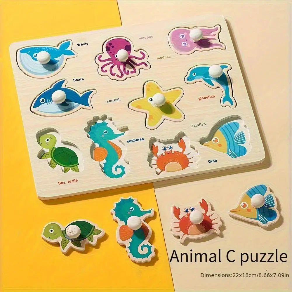 Montessori Geometry Puzzle Board for Beginners Handheld Shape Matching Educational Toy for Early Learning