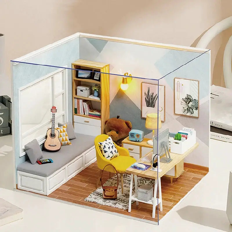 Wooden Miniature Doll House Kit DIY 3D Puzzle Building Model For Birthday Gifts And Home Decor Display