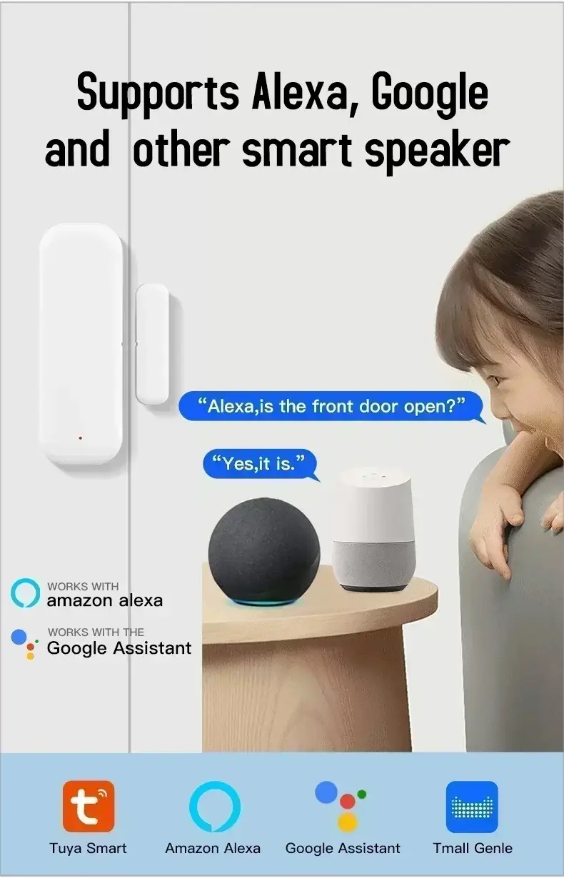 Door/window contact sensor by Simples Market, Tuya Zigbee, works with Alexa and Google Assistant
