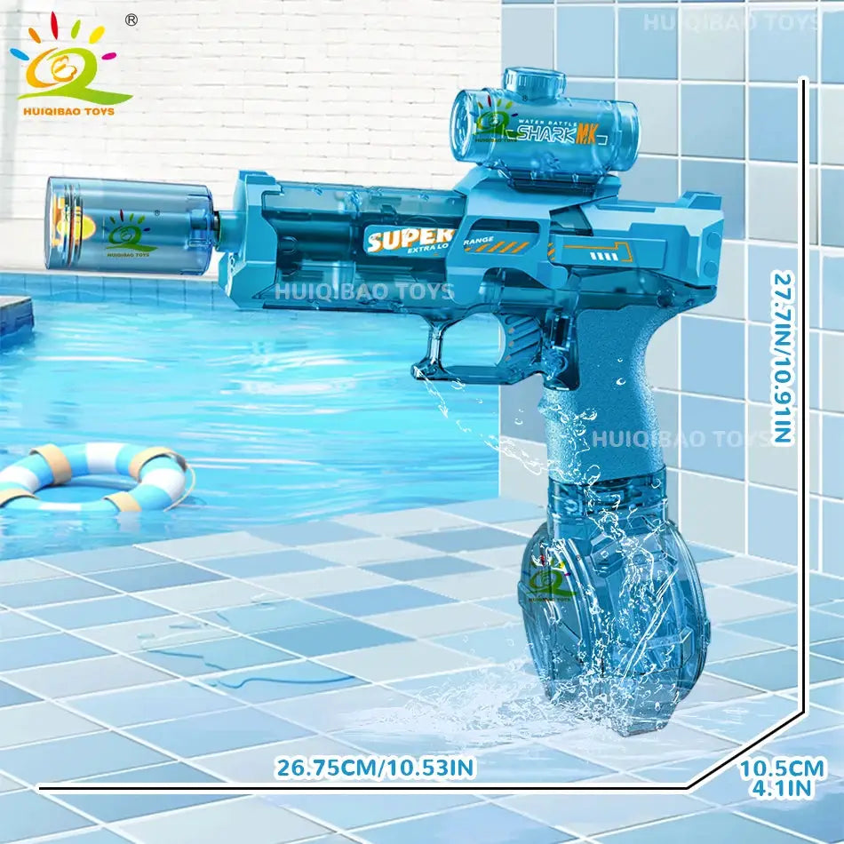 Huiqibao Electric Pulse Water Gun With Simulated Flame Sensor Light Fully Automatic Water Pistol For Outdoor Beach Fun