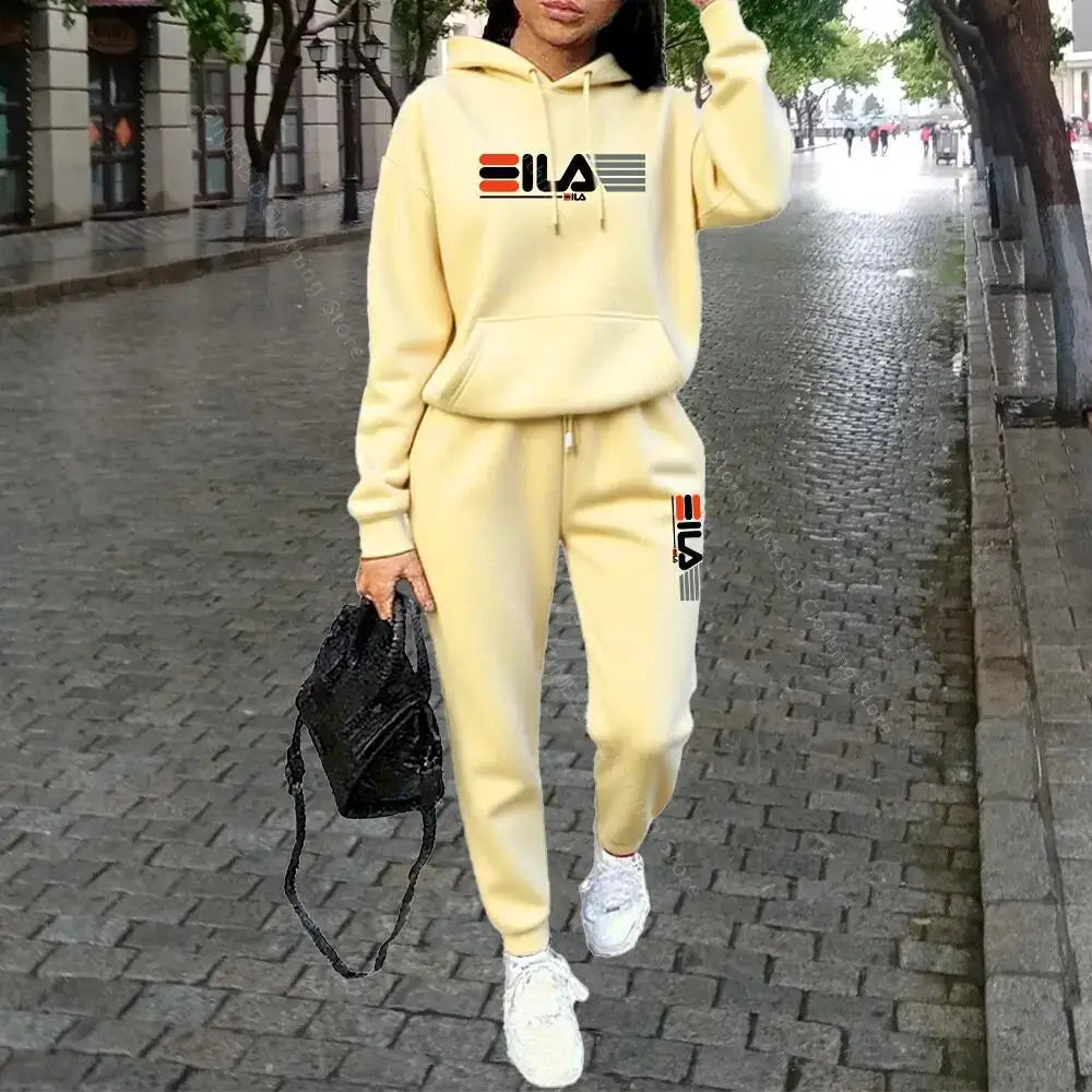 Womens Autumn Winter Hoodie Set Pants Loungewear Luxury Designer