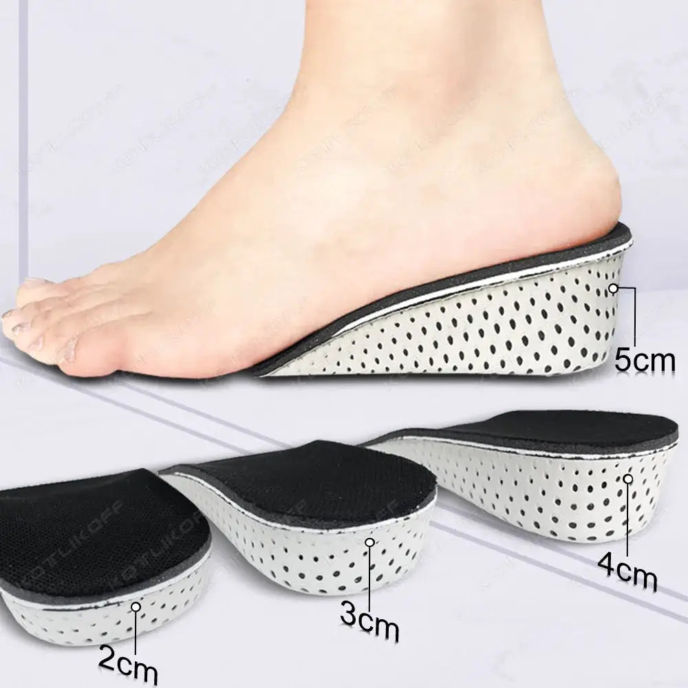StrideBoost Height Increase Insoles Breathable EVA Memory Foam For Invisible 2 To 5 Centimeters Elevation